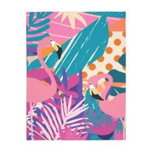 Flamingo Velveteen Microfiber Blanket (Two-sided print)